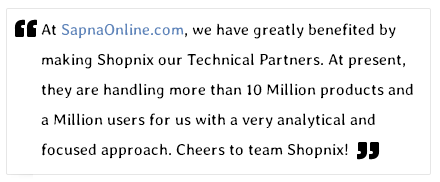 SapnaOnline Customer Testimonial of Shopnix eCommerce platform